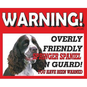 Springer Spaniel (brown & White)RED warning metal sign   238