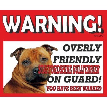 Staffordshire bull terrier (Red) RED warning metal sign   242