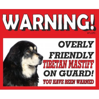 Tibetan Mastiff  RED warning metal sign   245