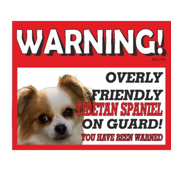 Tibetan Spaniel RED warning metal sign   246