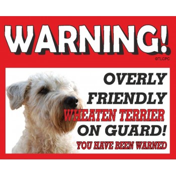 Wheaten Terrier  RED warning metal sign   254
