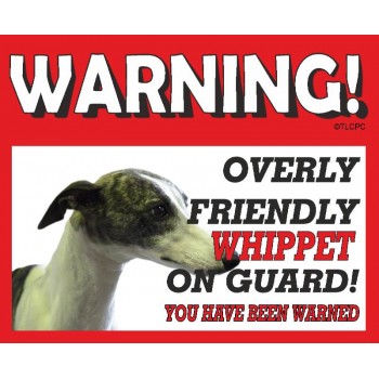 Whippet (Grey & white)   RED warning metal sign   257
