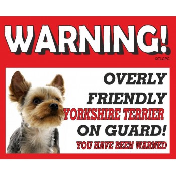 Yorkshire terrier (Ears) RED warning metal sign   259