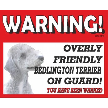 Bedlington Terrier  RED warning metal sign   27