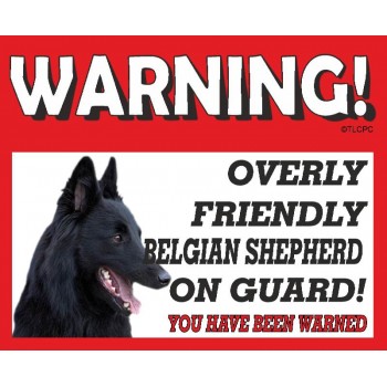 Belgian Shepherd RED warning metal sign   28