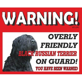 Black Russian Terrier RED warning metal sign   32