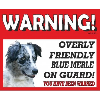 Border Collie RED warning metal sign   35