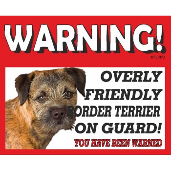 Border Terrier (head shot) RED warning metal sign   36