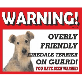 Airedale Terrier RED warning metal sign   4