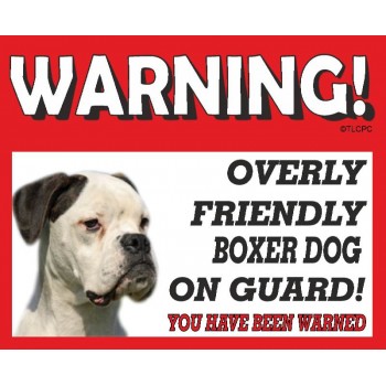 Boxer dog (White dog) HANGING CAR SIGN   41