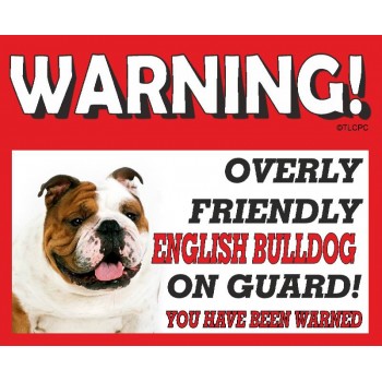 English Bulldog  RED warning metal sign   51