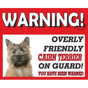 Cairn Terrier (golden dog) RED warning metal sign   55