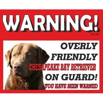Chesapeake Bay Retriever  RED warning metal sign   60