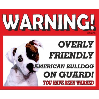 American Bulldog  RED warning metal sign   7