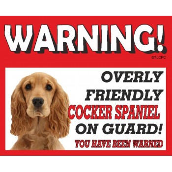 Cocker Spaniel (Brown) RED warning metal sign   76