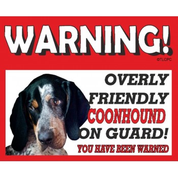 Coonhound RED warning metal sign   79