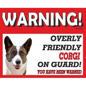 Corgi (cardigan ) RED warning metal sign   80