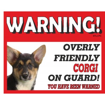 Corgi (Pembroke TRI) RED warning metal sign   81