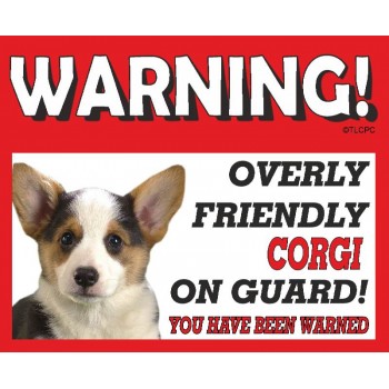 Corgi (Pembroke)  RED warning metal sign   82