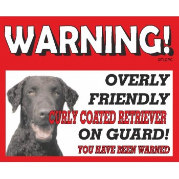 Curly Coat Retriever RED warning metal sign   83