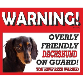 Dachshund (Black LH)  RED warning metal sign   84