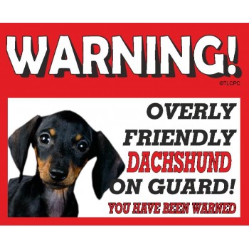 Dachshund (Black SH) RED warning metal sign   85