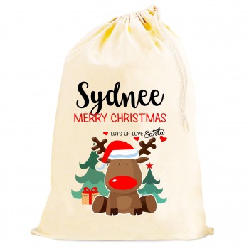 Personalised Santa Sacks (Reindeer RED VERSION)